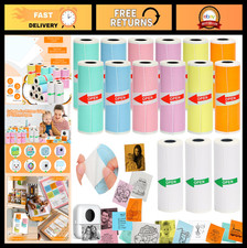 15 Rolls Mini Printer Sticker Paper, Thermal Self-Adhesive 57x25mm, Color & Whit picture