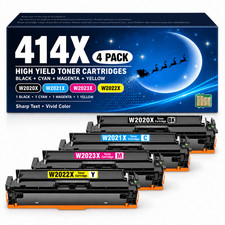 414X Toner Cartridges 4 Pack with Chip High Yield for 414X MFP M454dn M479dw picture
