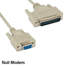 [10X] 15' Null Modem DB9 Female to DB25 Male Cable RS-232 Printer Data Crossover picture