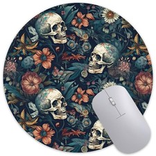 Desk Pad, Skull Floral Round Gaming Mouse Pad,Non-Slip Rubber Small, Colour10  picture