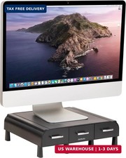 Mind Reader Monitor Stand, Laptop Riser, Desktop Organizer, Storage Drawer, Offi picture