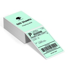 Phomemo 4x6 Thermal Shipping Labels Green 500 Fold picture