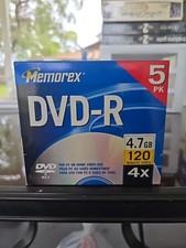 Memorex  5 Pk Dvd -R 4.7 GB 120 Min Video 4x New picture
