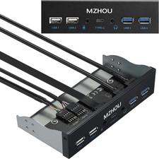 USB2.0 + 3.0 Metal Front, 5.25 inch 19Pin Front Panel Adapter, 4 USB 3.0 Port... picture