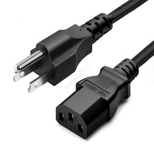 New 6FT 3-Prong AC Power Cord Cable IEC C13 Universal Monitor Printer Bulk Lot picture