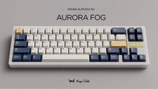 Wuque Studio Ikki68 Aurora R2 Aurora Fog Keyboard Kit Black E-white Brass picture
