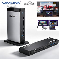 WAVLINK DisplayLink Laptop Docking Station Multi HDMI USB C Dock Multi Monitors picture