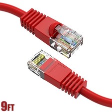9FT Cat5E RJ45 UTP Network LAN Ethernet Router Molded Snagless Patch Cable Red picture