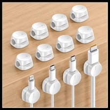 White Spring Cord Organizer Clips for Office and Home Cable Management picture