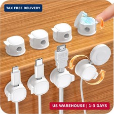 8 Pack Rotatable Cable Clips Cord Organizer,Desk Cable Management Accessory,Cord picture