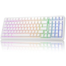 AULA F99 Wireless Mechanical Keyboard RGB Backlit Gaming White Hot-Swappable picture