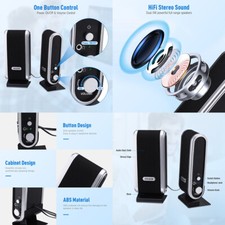 US 1 Pc USB Power Stereo Speaker System 3.5mm Jack For Desktop Laptop Computer picture