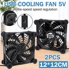 2pcs 120mm USB 5V Case Computer Fan for PC/ PS4/ Xbox/TV Box/AV Cabinet WD US picture