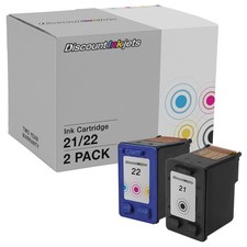 DI Ink Cartridge Replacements for HP 21 & HP 22 (1 Black, 1 Color, 2-Pack) picture