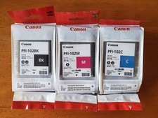 Canon Ink Tank Lot of (3) for imagePROGRAF - PFI-102BK / PFI-102M / PFI-102C picture