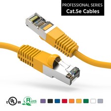 15 Pack of 6Ft CAT5E Shielded (FTP) Ethernet Network Booted Cable Yellow picture