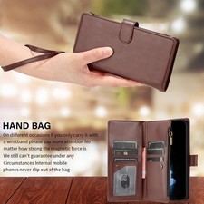 Flip Zipper Leather Wallet Cover Case For S26 S25 FE S24 S23 S21 S20 S10 S22 picture
