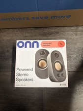 onn Stereo Wired Speaker with Volume Controls 35mm Aux USB Power Open Box picture