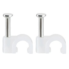 200pcs Wall Mount Coax Electric Cable Wire Clip Fastener Saddle 7mm Width White picture