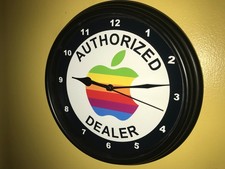 Apple Mac AuthDealer Computer Office Repair Store Man Cave Clock Retro Sign picture