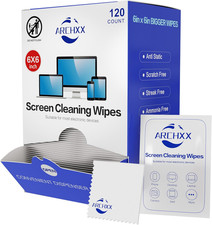 Pre-Moistened Screen Wipes for Electronics, 120 Count, 6