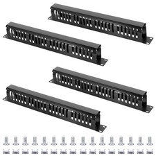 4 Pack 19 Inch 1U Server Rack Cable Management -24 Slot Horizontal Rack Mount... picture