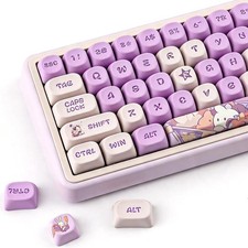 PBT Keycaps Cute Rabbit MOA Profile Keycap Set Mechanical Keyboard Switch picture