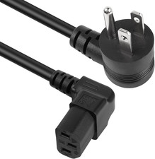 90 Degrees 3 Prong AC to IEC320 C13 Power Cord,10A 125V down Angle picture