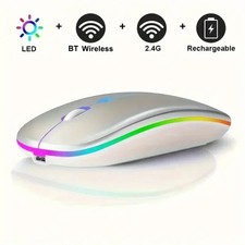 RGB Bluetooth Wireless Mouse Rechargeable USB Ergonomic Optical Mouse for Laptop picture