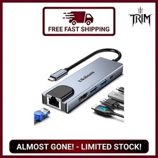 USB C Hub 5 in 1 Multiport Adapter, USB C Hub with 4K HDMI, Ethernet RJ45, 10... picture