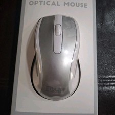 QUB Works Wired Optical Standard Mouse, 3-Button Scroll Wheel, Silver/White picture