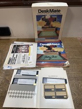 VINTAGE TANDY DESKMATE BOX WITH PAPERWORK AND DISKS picture