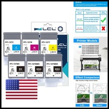 PFI-107 Ink Cartridge for Canon ImagePROGRAF iPF670 iPF680 iPF770 (6-Pack picture