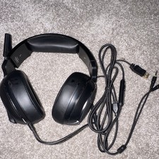Black Over-Ear Wired Computer Headset Boom Mic, USB & 3.5mm, Volume Control picture