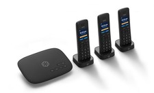 VoIP Phone System Ooma Telo 3 HD3 Handsets Free Internet Service Black Home picture