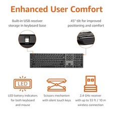 BLACK - AMAZON BASICS ULTRA PREMIUM WIRELESS KEYBOARD AND MOUSE COMBO, picture