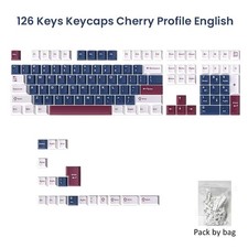 PBT Keycaps 126-Key Double Shot Cherry Profile for MX Mechanical Keyboards picture