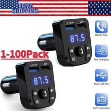Bluetooth 5.0 Car Wireless FM Transmitter Adapter 2USB PD Charger Hands-Free Lot picture