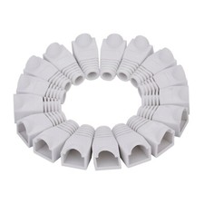 100 pcs Boot Cap Cover for RJ45 Network Connectors Cat5 Cat5e Cat6 Cable White picture