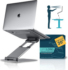 Lifelong Aluminum Adjustable Laptop Stand, Extra Tall 20