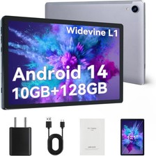 HiGrace 10 Inch Tablet Android 14 Octa Core Processor 10GB+128GB Gray WiFi NEW picture