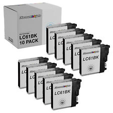 10PK Black Printer Ink Cartridge for Brother LC61BK MFC-255CW MFC-295CN MFC-5895 picture