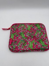 Lilly Pulitzer Pink & Green Alligator Print Ipad/tablet Sleeve Zip Closure picture