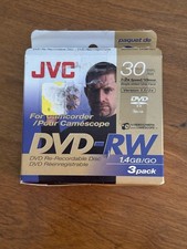 JVC DVD-RW 3 pack 3x 30 min Tapes for Camcorder New Open Box Individually Sealed picture