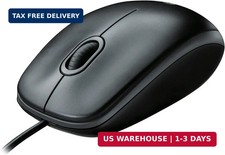 B100 Ambidextrous Wired Mouse Black USB Corded Computer Laptop picture