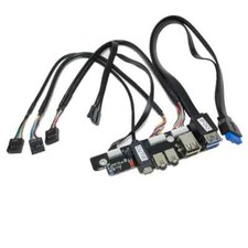 Front Panel Cable 19Pin 9Pin To Type-C USB 2.0 3.0 HD Audio 3.5mm Switch LED HDD picture