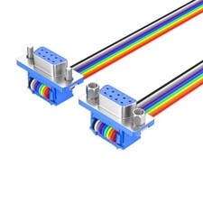 2pcs 9 Pin D-SUB DB9 Female Male IDC Socket Flat Ribbon Cable Serial Cable picture
