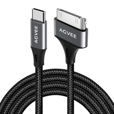 AGVEE [2 Pack 3ft USB-C to 30 Pin Cable for Old iPhone 3.3ft+3.3ft, Dark Gray  picture