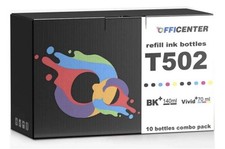 Officenter 10 Pack 502/T502 Ink Refill Bottles For Ecotank Printers,New. R7 picture