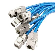 12 Pcs Cat6a Cat7 Keystone Jack Cat7 RJ45 STP Tool-Less Type Zinc Alloy Modul... picture